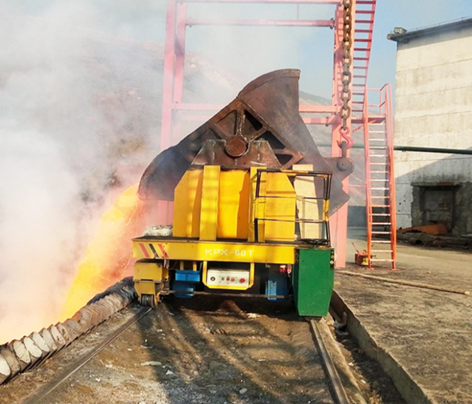 βαρέων καθηκόντων βιομηχανικό κάρρο μεταφοράς ραγών κουταλών 30 τόνου με τη μόνωση θερμότητας και το explosionproof υλικό